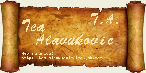 Tea Alavuković vizit kartica